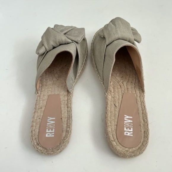 RENVY Linen Loafer Mule Slides Espadrille - Picture 4 of 10